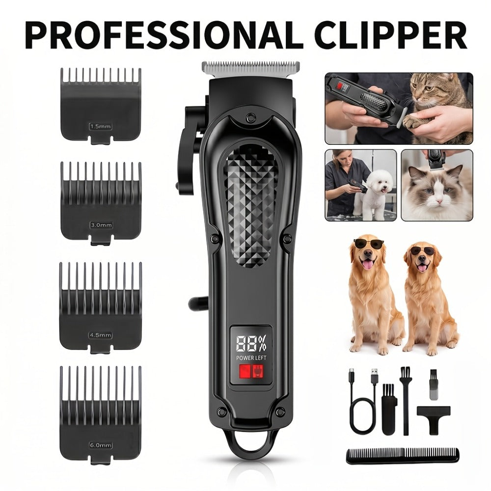 A 2pcs Men'S Grooming Set, Including an Electric Hair Clipper And a Detail Trimmer, with USB Charging And an LCD Display, Is an Ideal Gift for Fathers, Husbands, And Boyfriends on Father'S Day And Birthdays