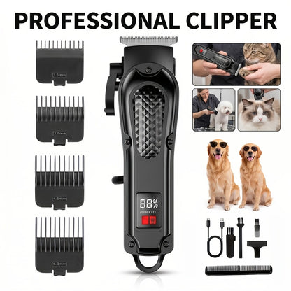 Men's Grooming Set 2pcs - Electric Hair Clipper & Detail Trimmer with USB Charging, LCD Display, Professional Hair Cutting Kit for Men, Ideal Gift for Father, Husband & Boyfriend