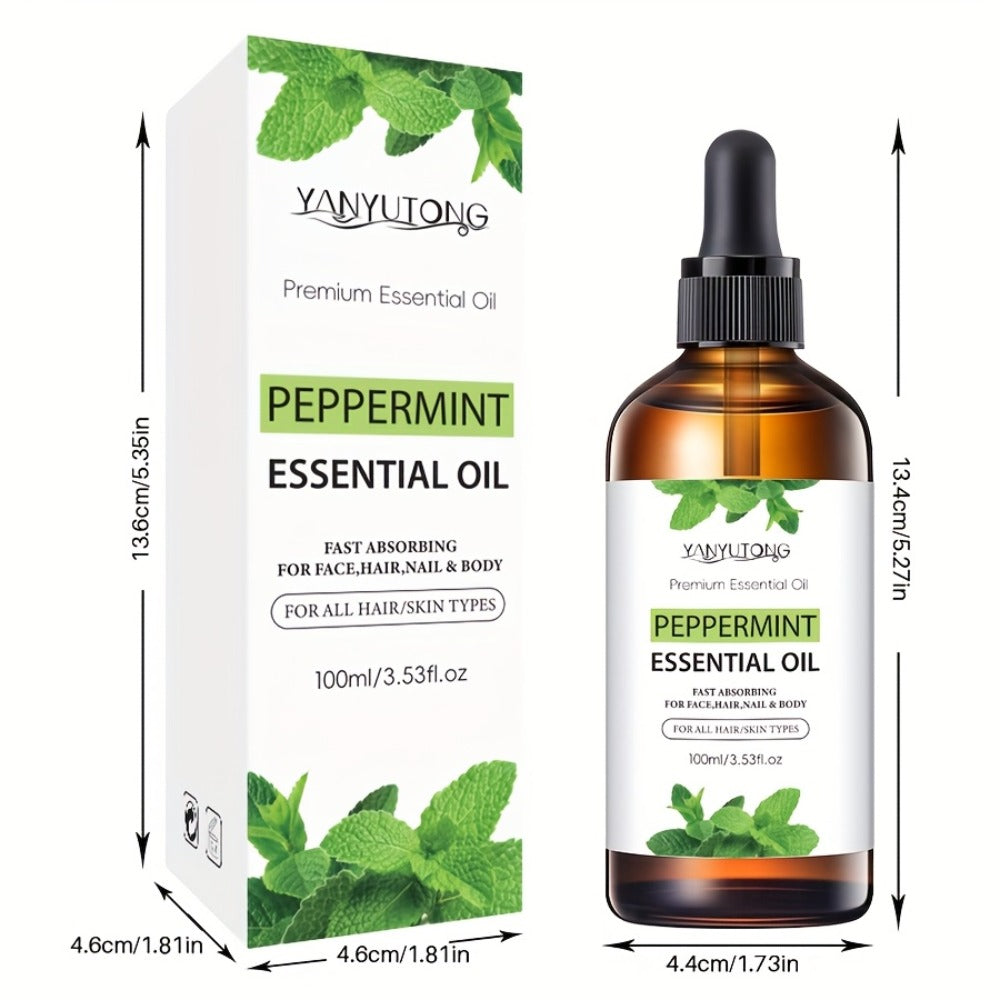 Rosemary Essential Oil for Hair Growth & Skin Care — Treats Split Ends, Enhances Eyebrows & Eyelashes, All Hair Types, Face & Body Bath Oil 3.38oz