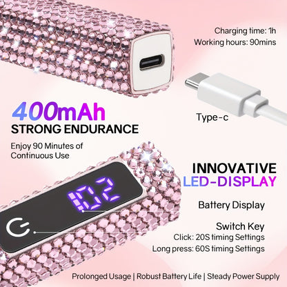 Handheld Nail Lamp 8X Fast Curing 395nm LCD Touch Screen 20s 60s Timer 400mAh Type-C Rechargeable Cordless Gel Nail Dryer for Home Salon Manicure Pedicure