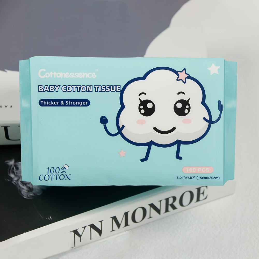 200/400/600 Count Disposable Face Towel, 100% Cotton Tissues Facial Towels, Draw Style Facial Towel Cleansing Towel, Reusable, Soft And Thickened Without Linting, Wet And Dry, Suitable for Facial Care And Makeup Removal.