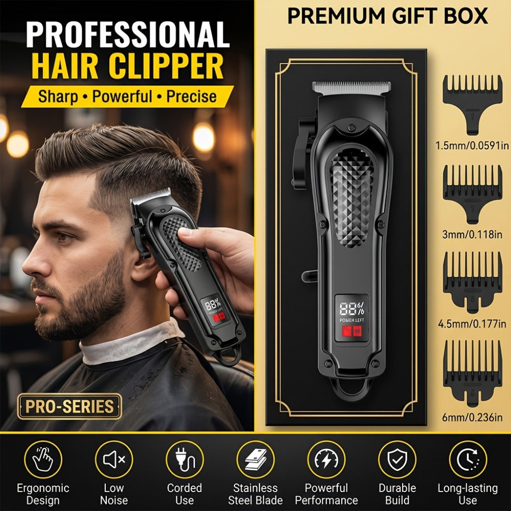 A 2pcs Men'S Grooming Set, Including an Electric Hair Clipper And a Detail Trimmer, with USB Charging And an LCD Display, Is an Ideal Gift for Fathers, Husbands, And Boyfriends on Father'S Day And Birthdays