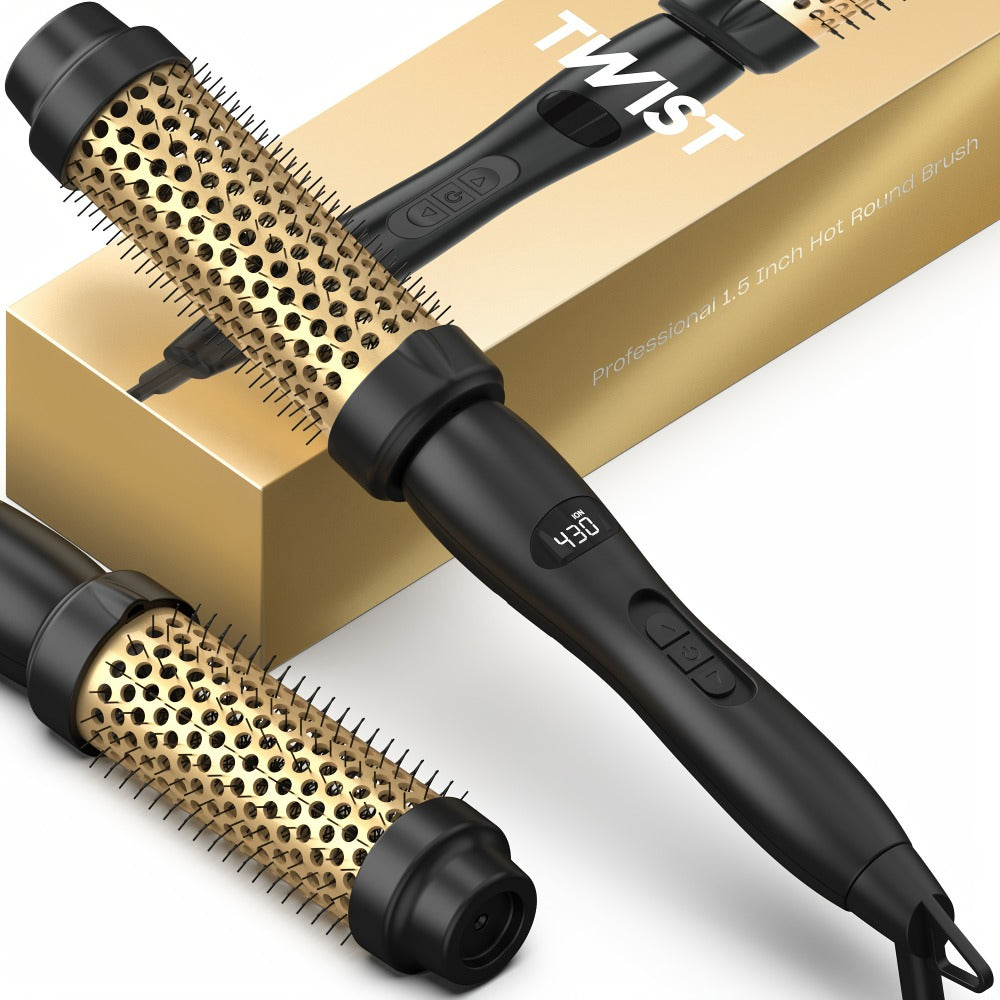 Twist Pro Thermal Brush - 1.5 Inch Heated Round Brush, Effortless Salon Finish, Dual Voltage Travel-Friendly Styling Tool, Anti-Scald, Heats In 20s