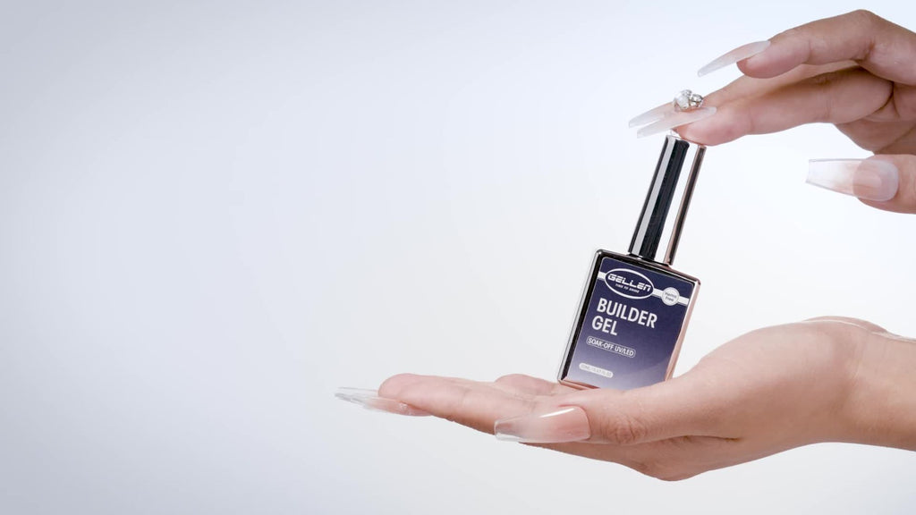 Gellen Clear 5-In-1 Hema-Free Builder Gel for Nails, 0.68oz for Nail Strengthener in a Bottle, for Nail Extension Hard Gel, Soak Off Long-Lasting Light, Base Coat Top Coat Needed