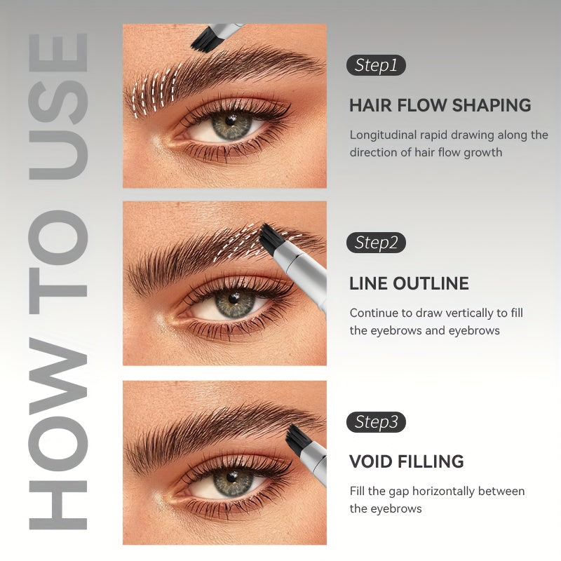 Brush-touch Color Pen, Used for Hairline And Eyebrows, Easily Forms Natural Eyebrows And Natural Hairline, Long-lasting Waterproof And Sweat-proof
