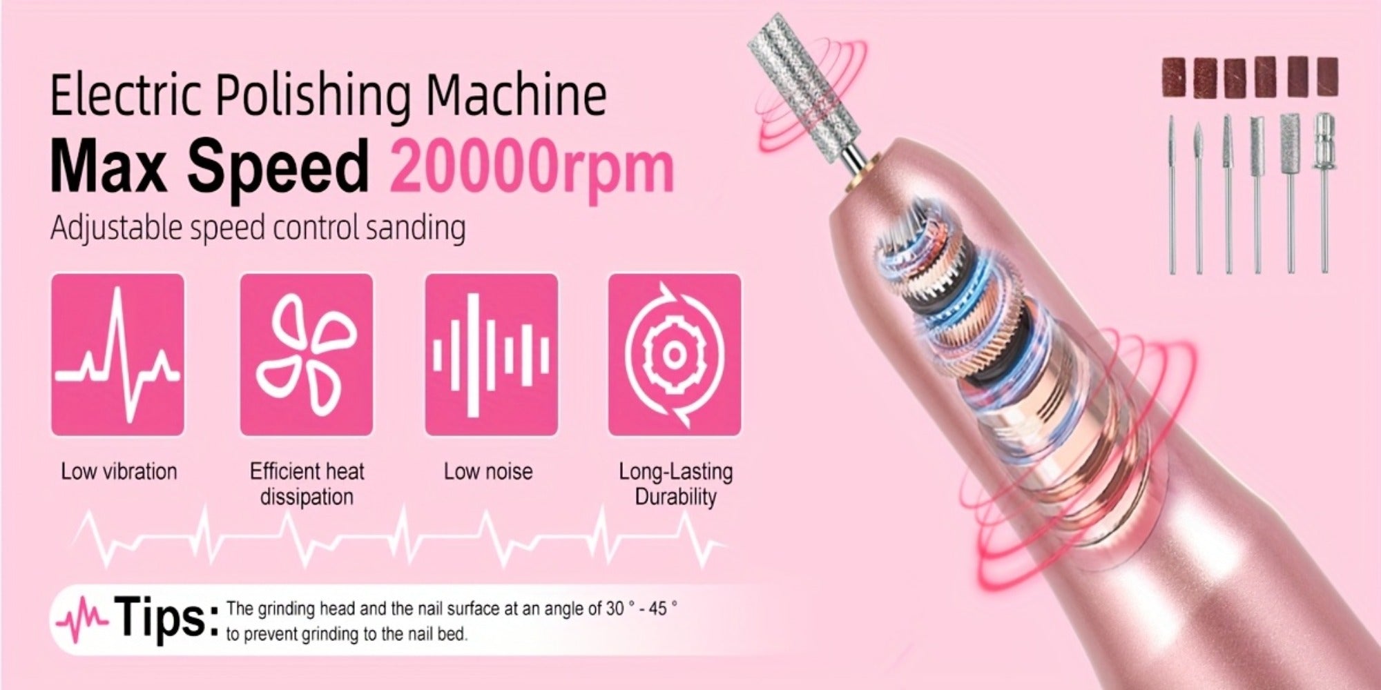 A Complete Acrylic Nail Kit That Includes a Drill And Light, Featuring Colored Acrylic Powders And All Necessary Tools for Beginners to Create Beautiful Nail Designs.