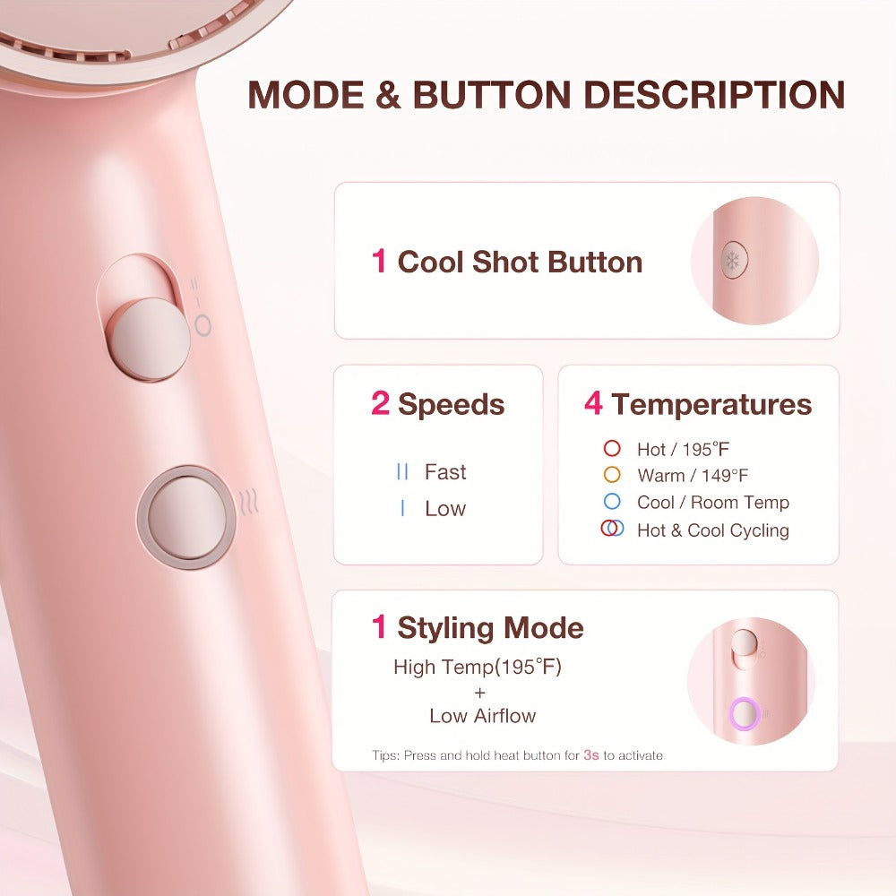 Quick-Drying Hair Dryer Featuring a Diffuser for Curly Hair, 1875W Professional Ionic Blow Dryer Suitable for Both Women And Men, Lightweight And Powerful Portable Hair Dryer Ideal for Travel, Perfect Gift for Friends And Partners