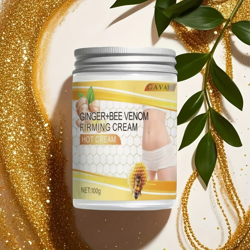 Ginger Bee Venom Firming Cream, 100 Grams/3.52 Ounces - A Hydrating Lotion Enriched with Glycerin, Ginger, Aloe Vera, And Vitamin E, Appropriate for All Skin Types, Ideal for Massaging The Abdomen, Arms, Legs, Back, And Waist