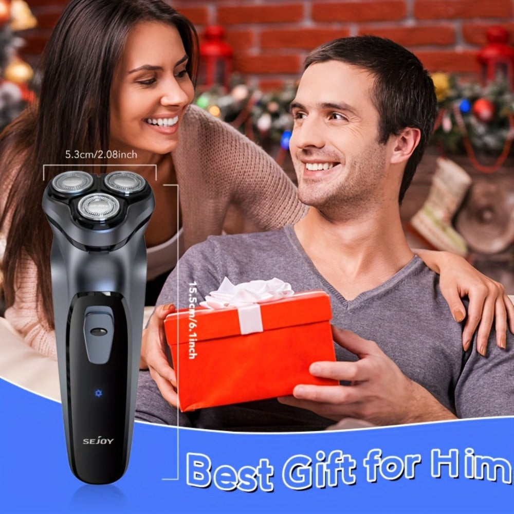 Sejoy Electric Razor for Men, Mens Electric Shavers, Rechargeable Electric Razor Shaving Machines, with Pop-up Trimmer, 1 Hour Fast Charging, 3D Floating Head, LCD Power Indicator.
