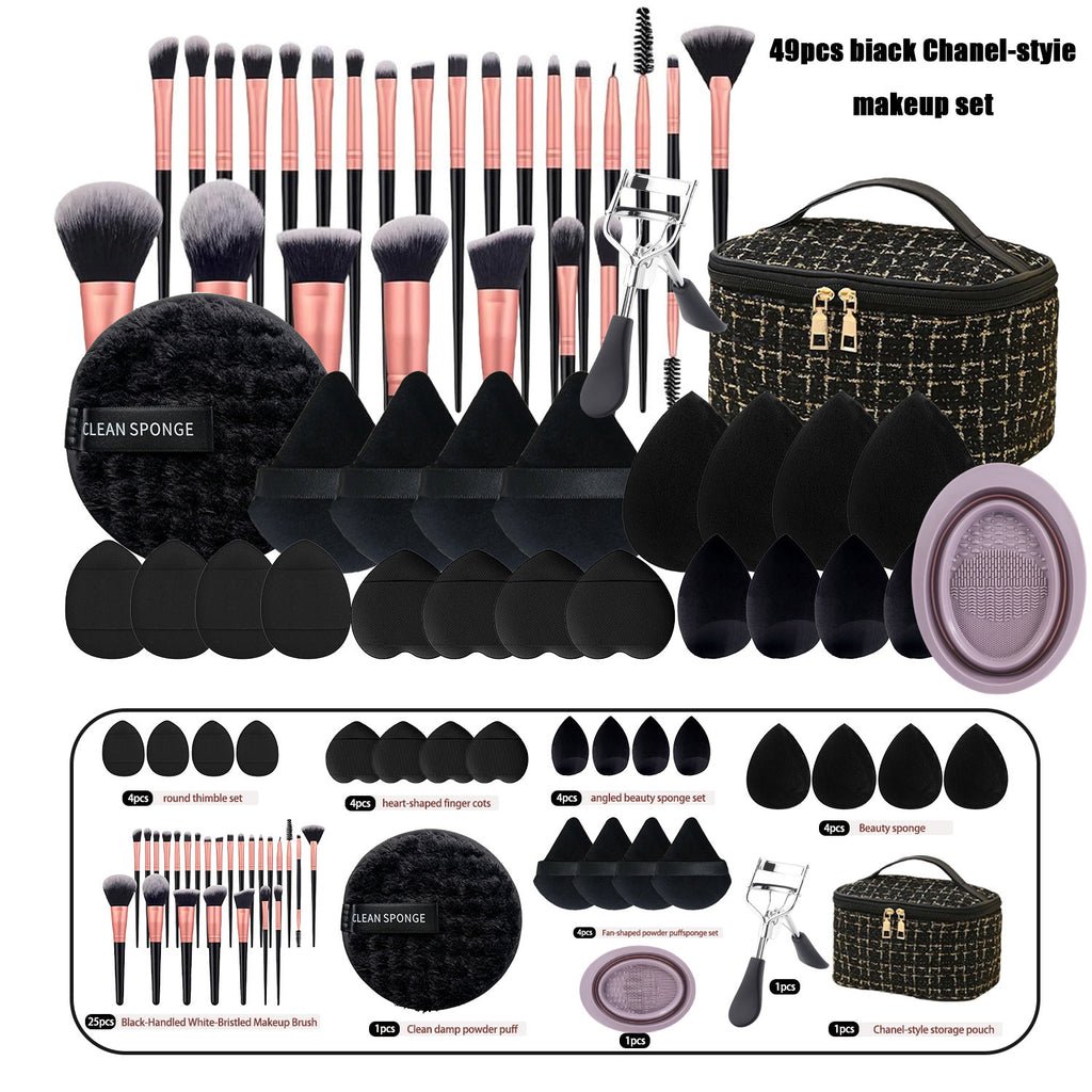 49/36pcs Professional Makeup Brush Set, Super Soft Nylon Bristles And Concealer/contour Sponge - Wet/dry Use, Complete Size Expandable Box, Eyeshadow Blending Kit, Powder, Contour, Highlight, Eye High-quality Makeup Brush Set, Makeup Brush Set