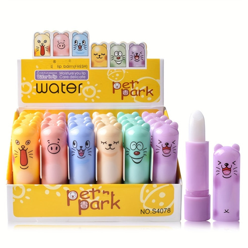 Set of 24 Adorable Lip Balms - Hydrating And Durable, Allergy-Friendly, Shiny End, Appropriate for Every Skin Type, Key Components: Minerals And Plant-Derived Squalane