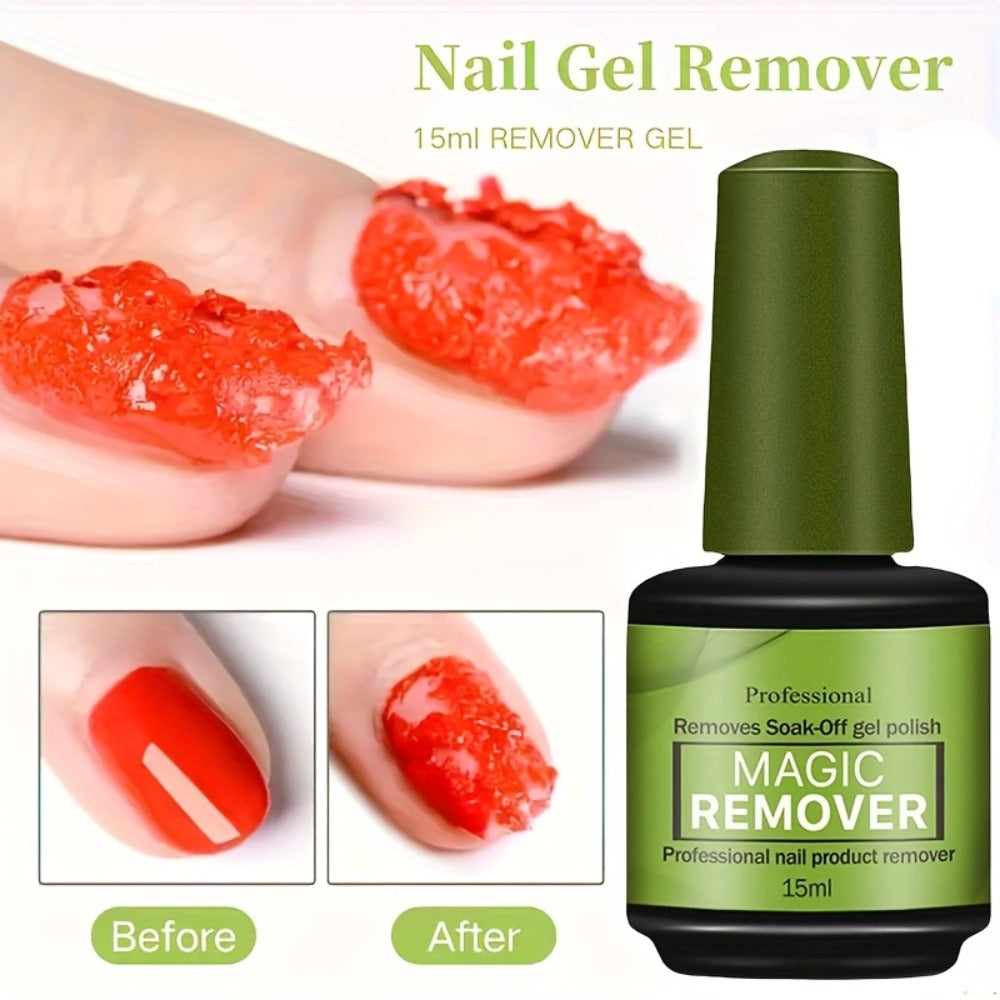 Gel Nail Polish Remover 3pcs Soak Off Quick Removal in 2-3 Minutes for Gel Nails Nail Glue Acrylic Nails Home DIY & Salon Use Easy Nail Polish Remover Kit