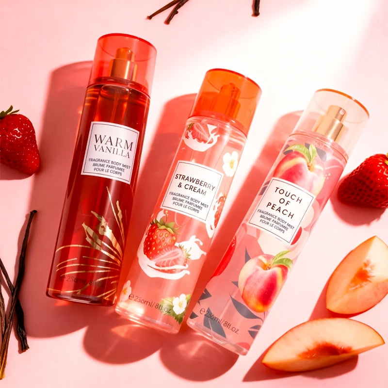 2pcs Body & Hair Fragrance Mist for Women | Long-Lasting Perfume Spray, Perfect for Dating, Daily Life, Parties and Gift Giving, 8 Different Fruity Fragrances - 8 Fl Oz/ Bottle