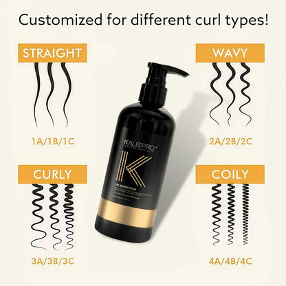 Curl Styling Cream 300ml Enhances Curls Frizz Control Moisturizing Long-Lasting Antistatic Non-Irritating Scalp-Safe Curly Hair Serum for Men and Women Natural Curl Definer Hair Styling Product