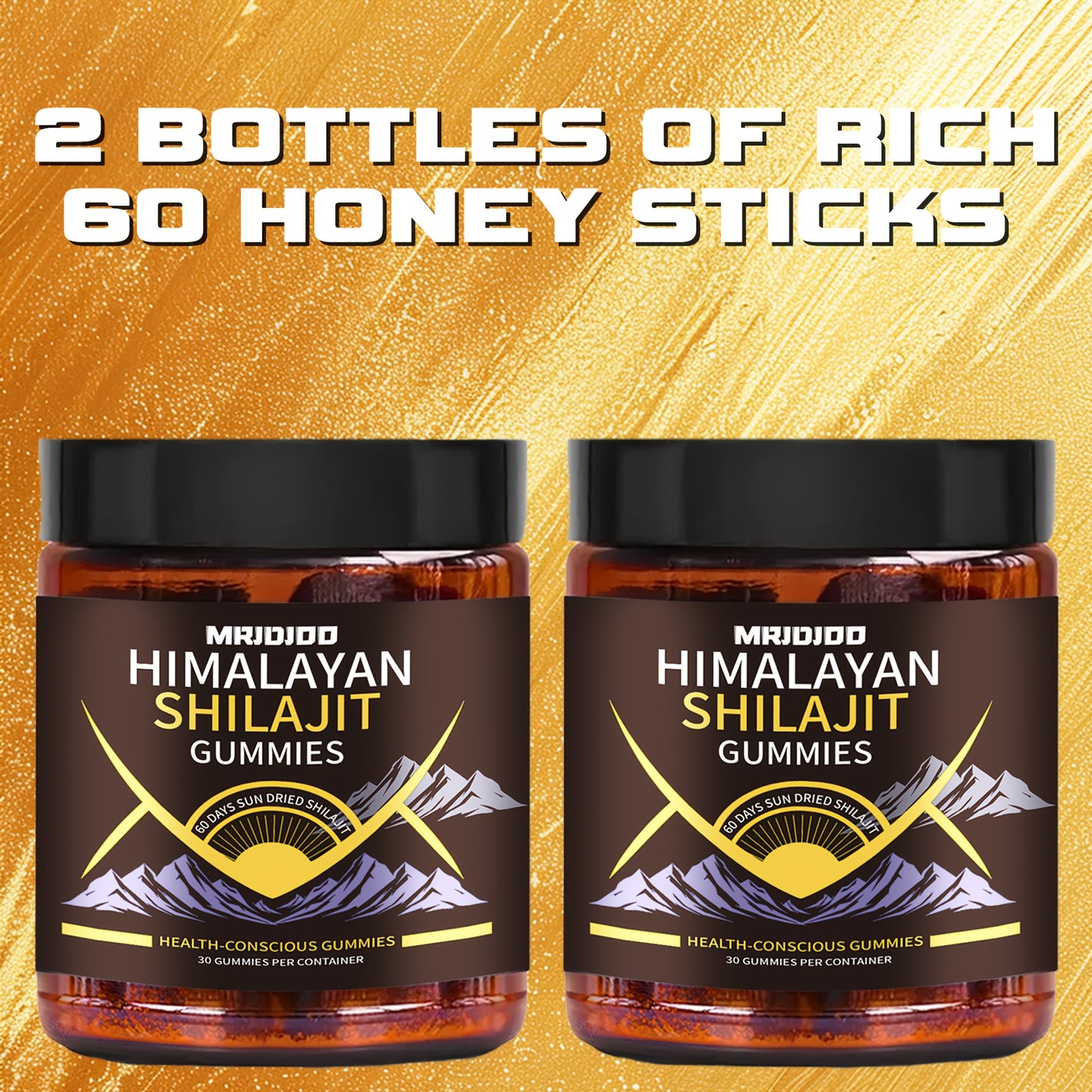 Himalayan Shilajit Gummies with Manuka Honey, Fulvic & Humic Acids, Sucrose-Free Natural Formula for Energy, Stamina, Testosterone & Cognitive Support for Men & Women