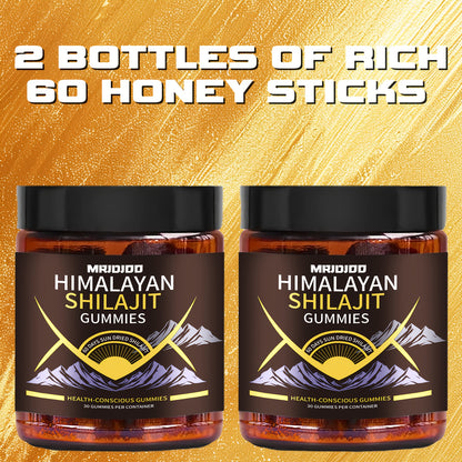 Himalayan Shilajit Gummies with Manuka Honey, Fulvic & Humic Acids, Sucrose-Free Natural Formula for Energy, Stamina, Testosterone & Cognitive Support for Men & Women