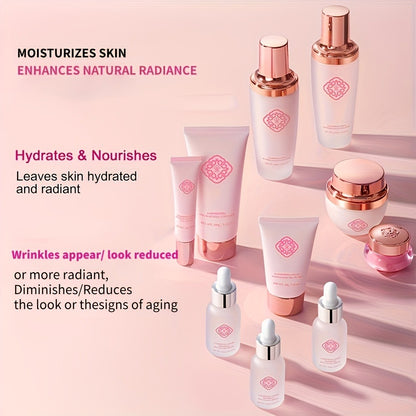 Ganoderma Lucidum Skincare Set 10pcs Luxury Gift Box - Reishi Extract Firming Moisturizing Skin Care for All Skin Types - Anti-Aging Soft Hydrating Gift for Women Thanksgiving