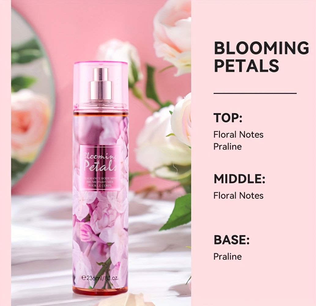 Body & Hair Fragrance Mist for Women 2PCS Set - Long Lasting Perfume Spray 8 fl oz, Fruity Floral Scents Peach Pear Cherry Blossom, Dual Use Body and Hair Spray Gift for Her