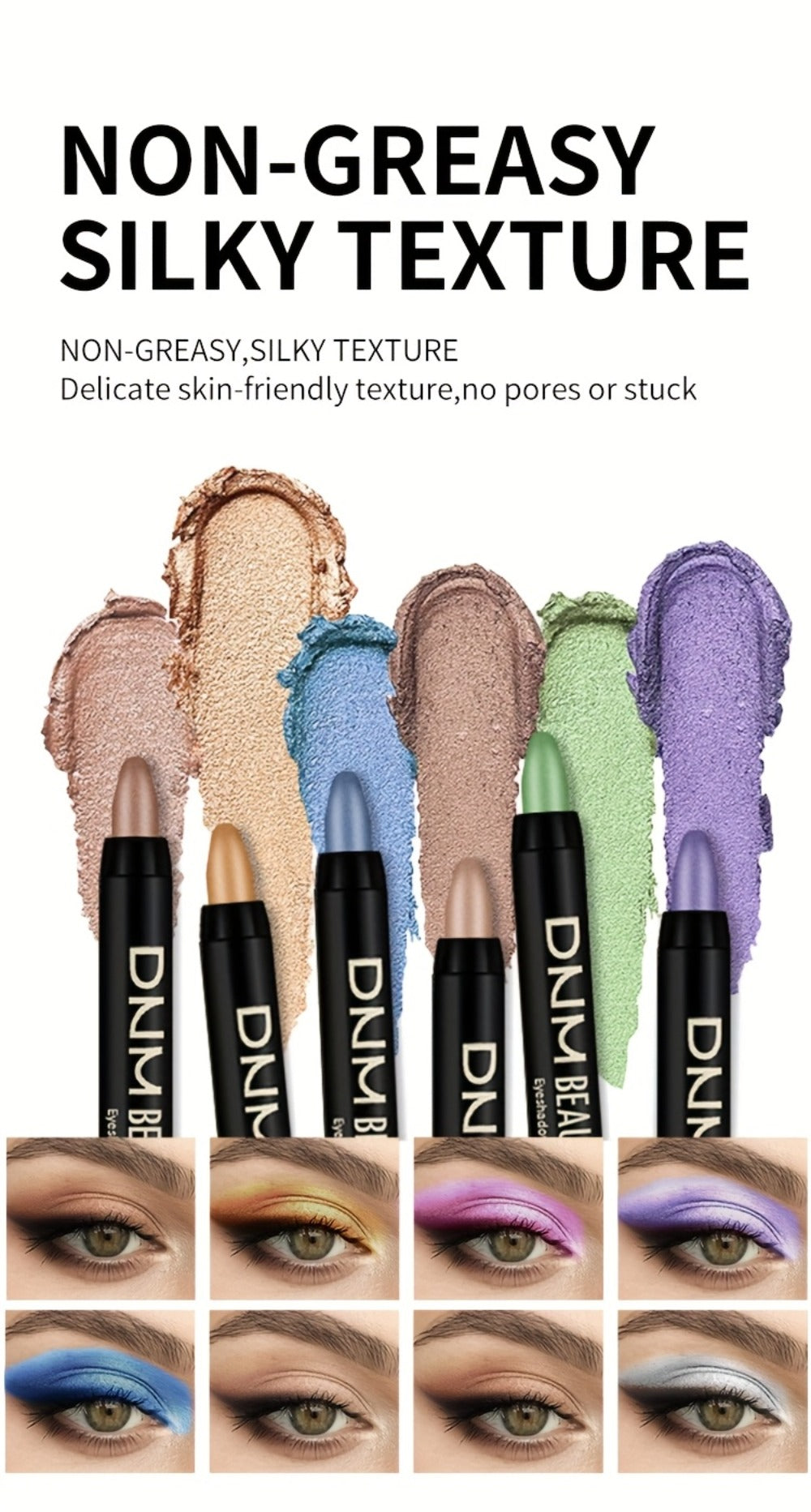 Eyeshadow Stick 16pcs Pearl Shimmer Matte Gel Eyeliner Pencil Set High Gloss Multi Color Blendable Eye Makeup for Women Party Holiday Valentine Gift