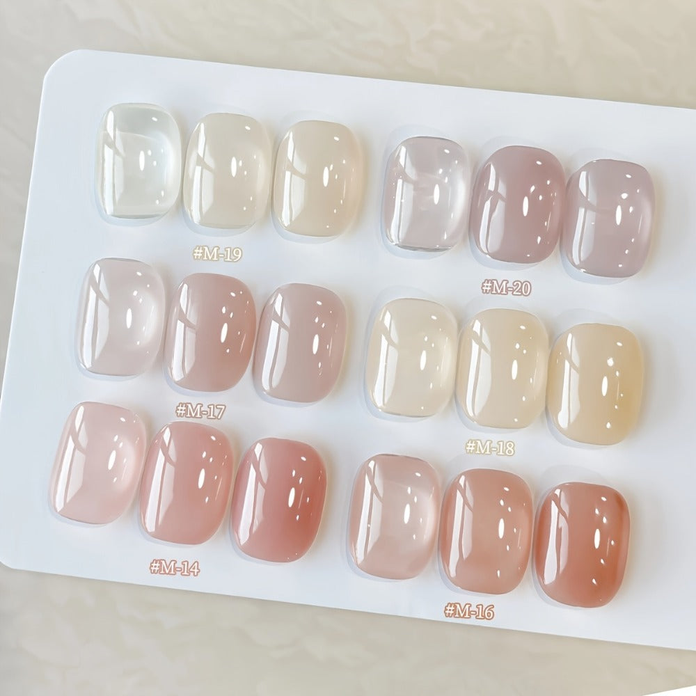 XEIJAYI 6pcs/Set 0.51oz New Popular Nail Gel Semi Permanent Nail Art Soaking LED Nail Salon Nail Salon Gel
