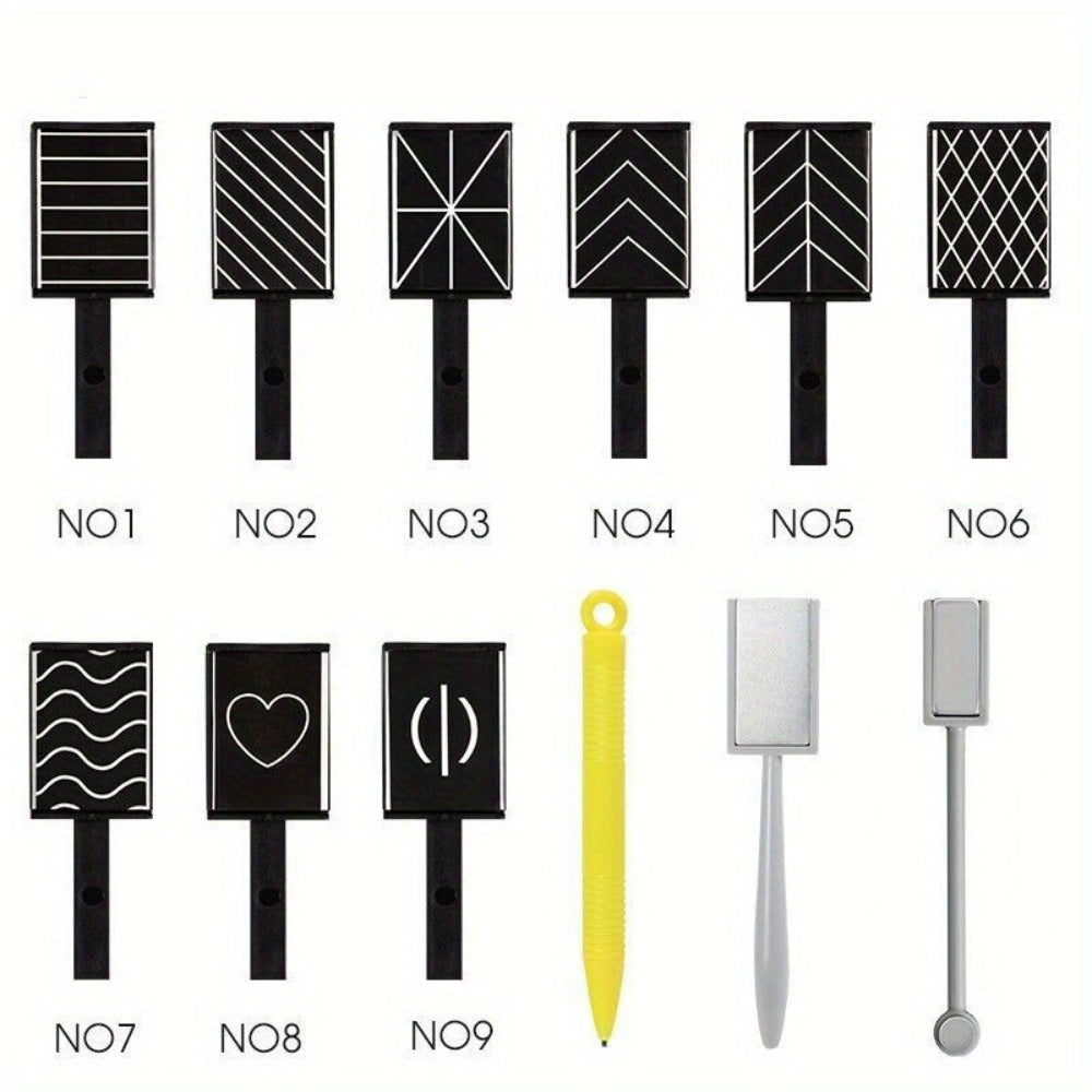14pcs Cat Eye Magnet Nails UV Gel Polish Magnet Pen Nail Art Pen Tools