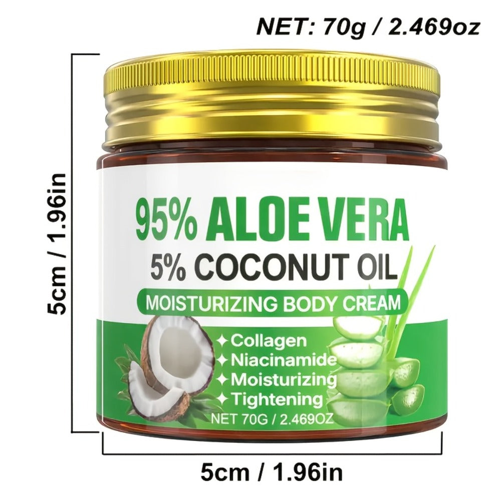 Aloe Collagen Firming Moisturizing Face Cream 2-Pack - Hyaluronic Acid & Coconut Oil Deep Hydrating Skin Care for Dry Skin, Anti-Aging Tightening Cream for All Skin Types, Women's Daily Moisturizer