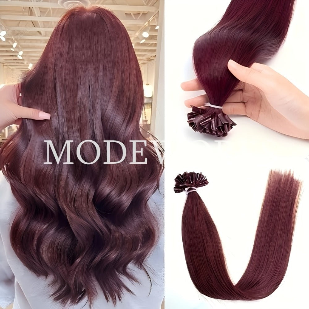 Keratin U Tip Hair Extensions 100% Remy Human Hair Nail Tip Bond Straight Invisible Seamless 12 14 16 18 20 Inch 50 Strands Natural Black Jet Black Blonde Brown Multi Color