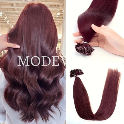 Keratin U Tip Hair Extensions 100% Remy Human Hair Nail Tip Bond Straight Invisible Seamless 12 14 16 18 20 Inch 50 Strands Natural Black Jet Black Blonde Brown Multi Color