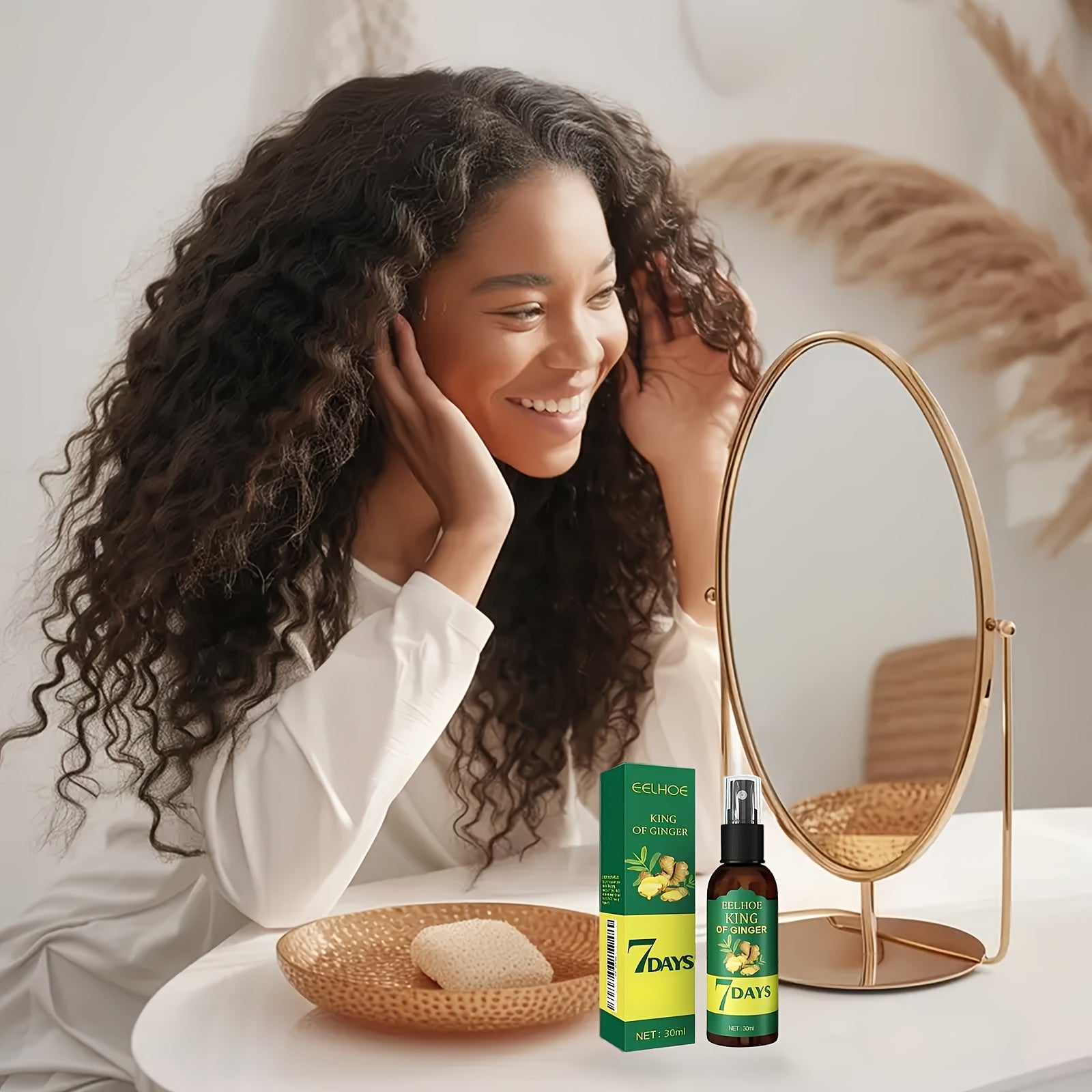 2 Bottles Of Ginger Hair Oil And Biotin Hair Serum, Suitable for All Hair Types, 7-day Ginger Nourishing Massage, Moisturizing And Hair Care, A Perfect Valentine's Day And Mother's Day Gift for Both Men And Women