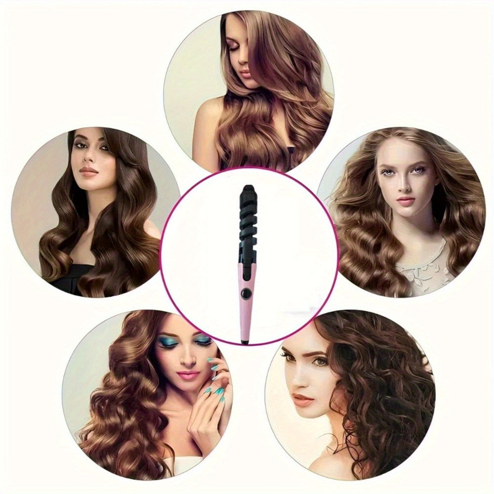 Professional Automatic Spiral Curling Iron, Ceramic Automatic Curling Iron, Anti-Tangle And Easy to Operate, Hair Styling, Hair Tools, Birthday Christmas Gift (Includes: 1 Comb And 2 Hair Clips)