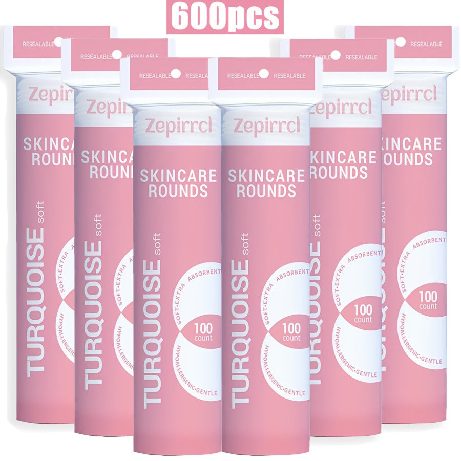 600pcs Disposable High Quality Round Pads, Cleansing Pad, Makeup Remover Pads.Soft And Gentle on All Skin Types.Facial Make-Up, Cleansing And Care Tools.Portable - 100 Tablets Per Pack 2.36*2.36inch
