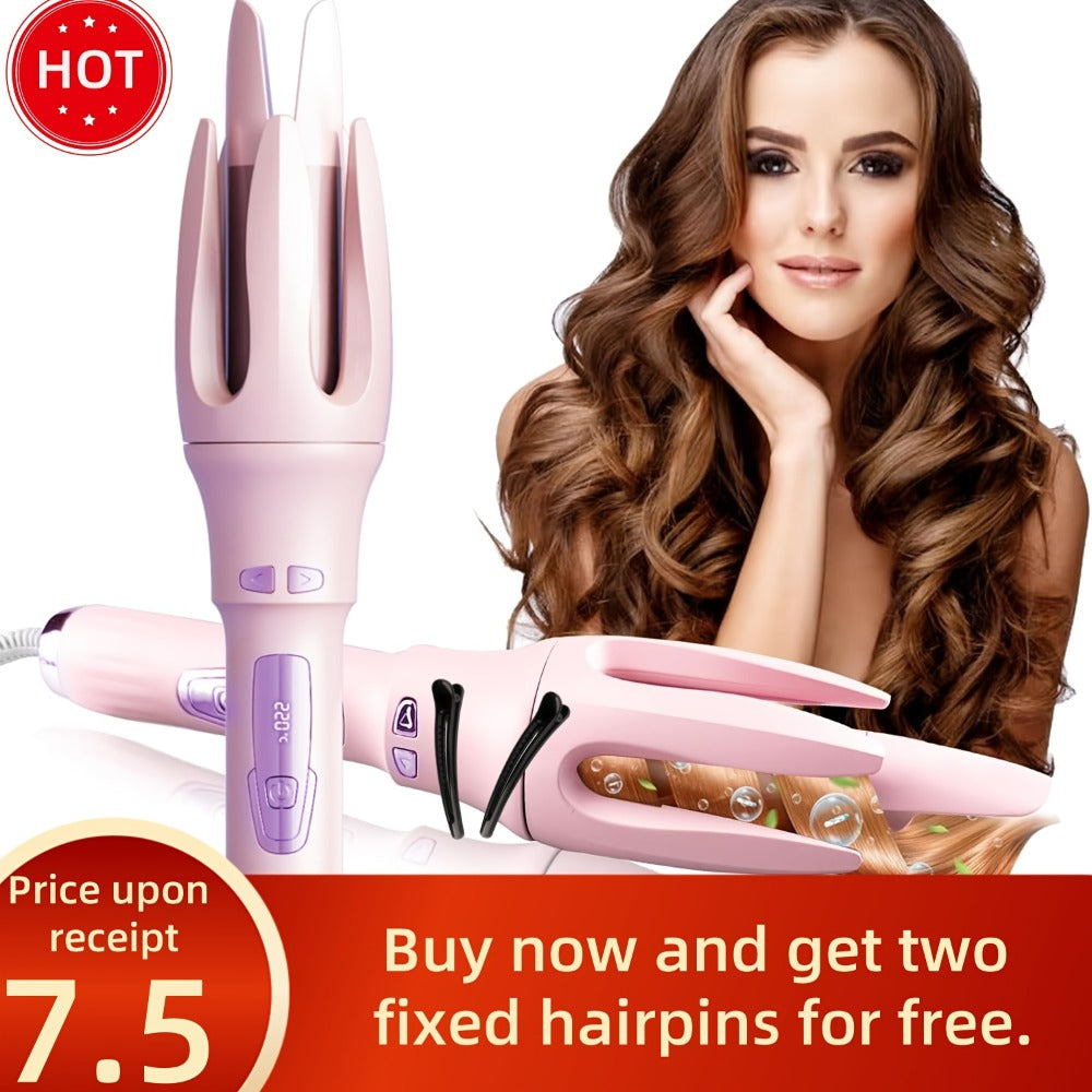 Automatic Curler Rotates 1.2 Inches (about 3.2cm). Automatic Curler with 4 Temperatures, Essential Oil Coating, Anti-scalding. Hair Care And Moisturizing Curling Technology Of Curling Iron. Rapid (purple 32mm).Includes Hairpins And A Comb