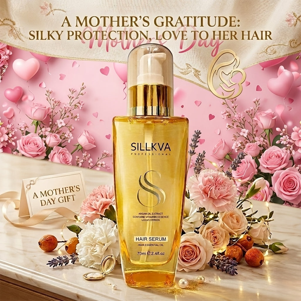 SILLKVA Extra Strength Argan Oil - Deep Moisturizing Serum For Dry, Frizzy, Damaged & Coarse Hair, Contains Vitamin E Essence, Paraben & Sulfate-Free Happy Mother'S Day