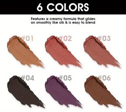 Eyeliner Set 6 Colors - Waterproof Long-Lasting Smudge-Proof Eyeliner Cream, Transfer-Proof Sliding Liner for Eyes & Lips, Black Brown Reddish Brown, Daily & Party Makeup for Women