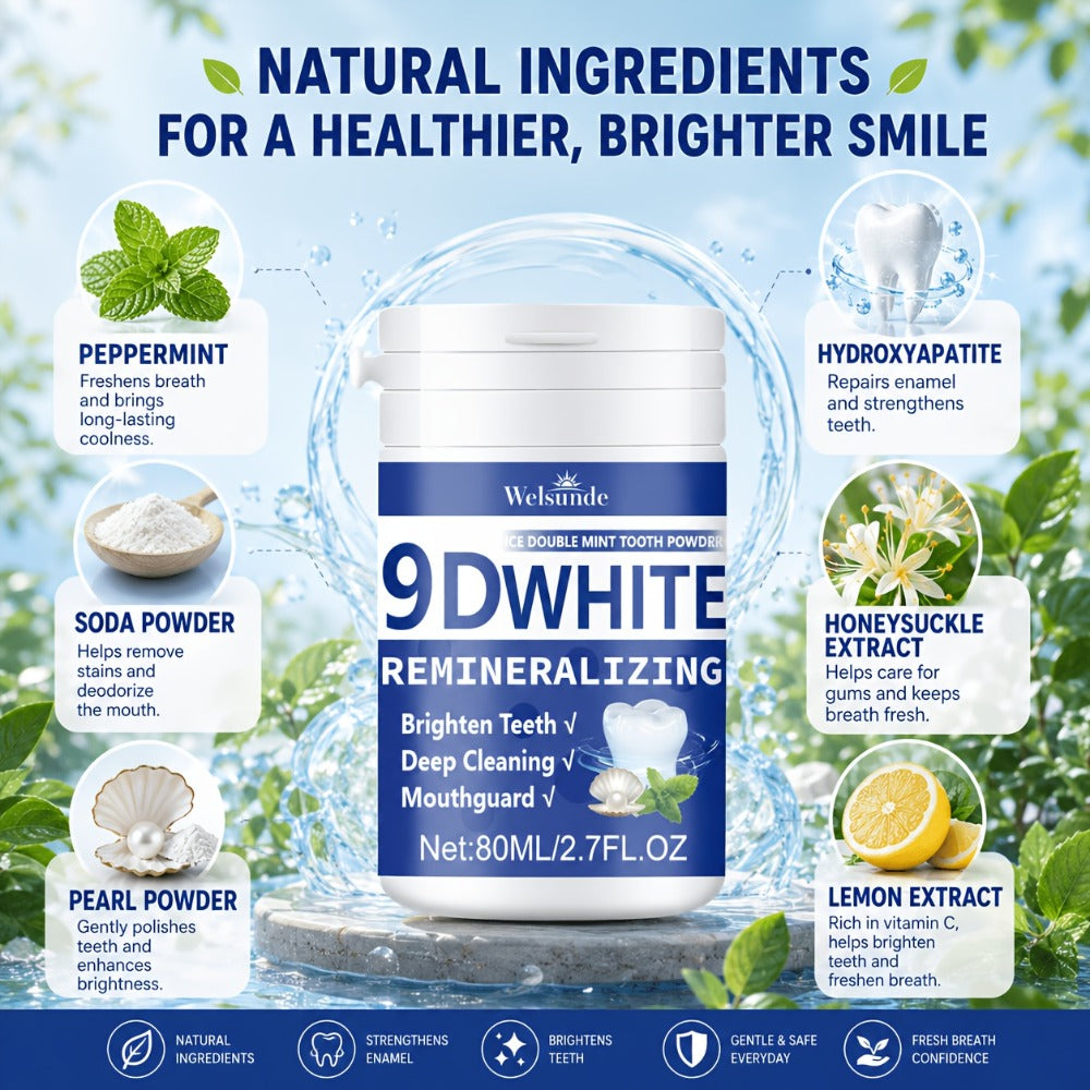 2pcs Teeth Powder, Remineralizing & Hydroxyapatite Tooth Powder, Deep Cleaning, Fresh Breath, Ideal for Oral Health And Hygiene Gift for Women Men, Breath Freshener, Toothpaste, Tooth Cleaning Powder for Daily Life - Local Warehouse
