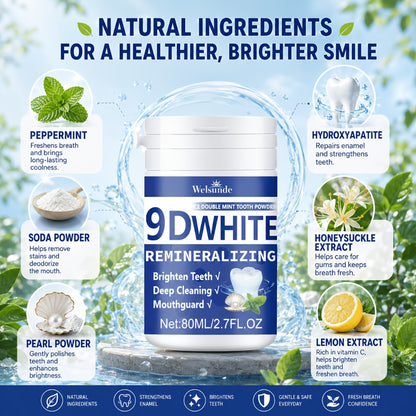 Hydroxyapatite Tooth Powder 2pcs Remineralizing Deep Cleaning Whitening Mint Flavor Fresh Breath Toothpowder for Daily Oral Health Hygiene Gift for Men Women