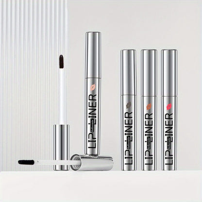 Lip Liner & Lip Stain 2-in-1 Pen Set of 4 — Waterproof Smudge-Proof Matte Lip Tattoo with Natural Acid Formula, Long-Lasting Transfer-Resistant Lip Makeup in 4 Colors