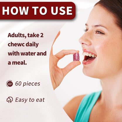 Beetroot Gummies Chewable Supplement with Beetroot Powder | Rich in Vitamins Minerals & Antioxidants for Blood Pressure Heart Health & Energy | Pomegranate Berry Flavor 60 Chews