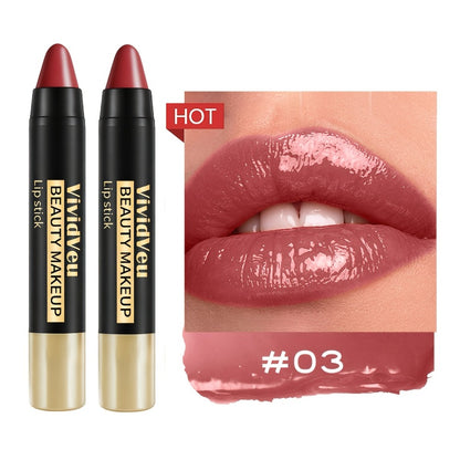 Matte Lipstick Set 6pcs Creamy Long Lasting Waterproof Non-Stick Automatic Lipstick Pen Bullet Lip Color Gift for Women
