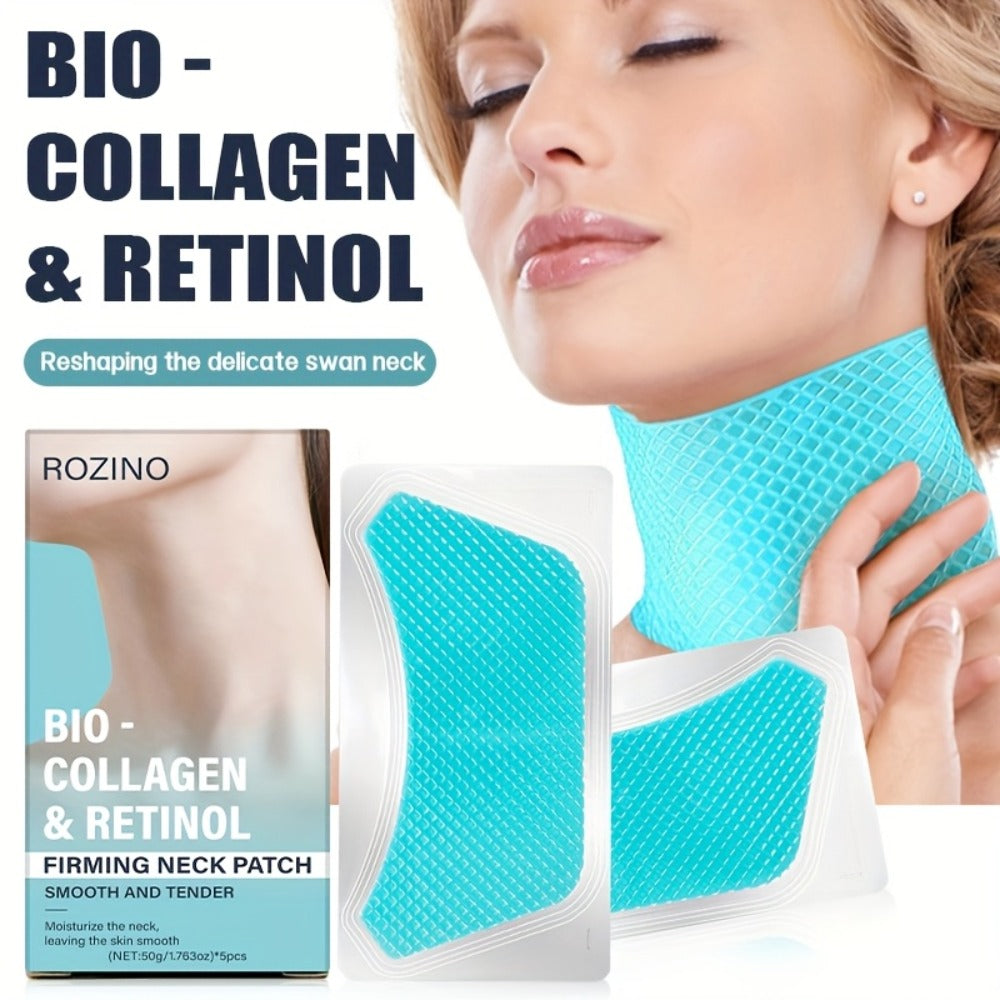 5pcs Bio Collagen Neck Lift Mask Patch, Moisturizing And Brightening Gel, Easily Absorbed, Appearance of Wrinkles, Aging And Sagging Skin, Makes Skin Look Smoother And Firmer, Makes Skin Younger-Looking, Neck Mask, Skincare