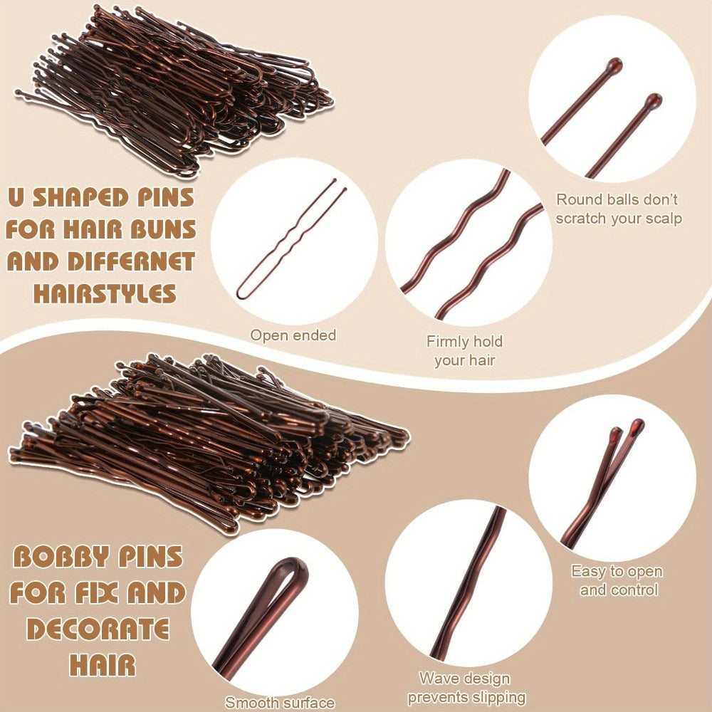 163pcs Hair Ties Clips Nets Styling Kit Girls Dance Hair Additions Portable Hairstyle Tools Dance Competition Performance Styling Pack
