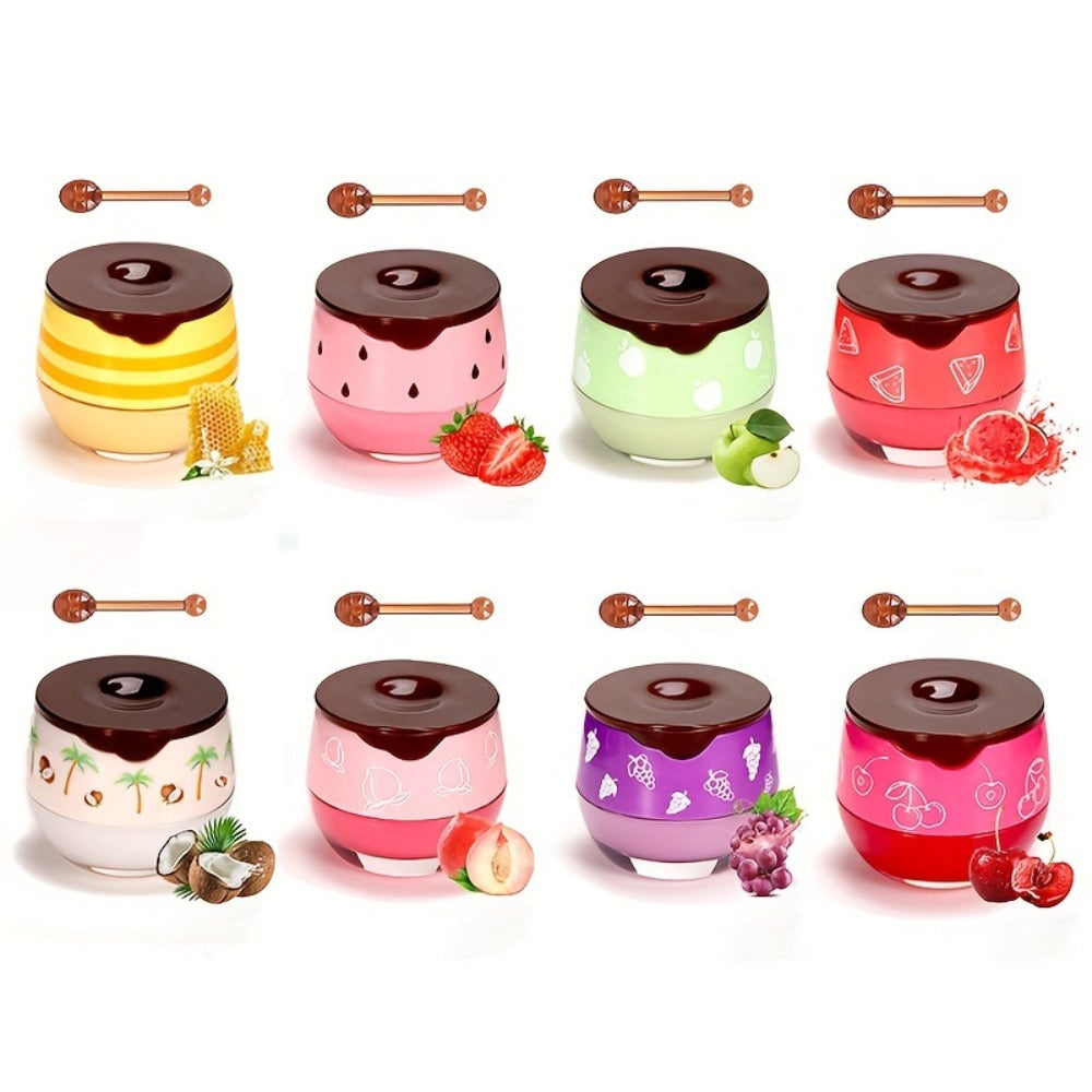8pcs Lip Balm Honey Pot, Honey Lip Mask Propolis Moisturizing Lip Balm with Stick