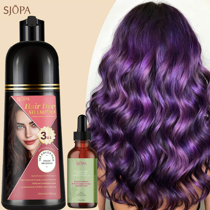 Hair Color Dyeing Shampoo 3-in-1 — Plant Squalane & Glycerin Formula | Colors, Conditions & Cleanses in One Wash | 10 Shades | Easy At-Home Hair Coloring