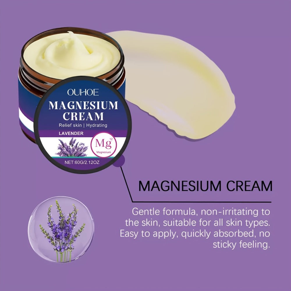 Purchase One And Receive Another for at No Cost, Featuring a Magnesium Cream for Body Massage, a Lavender Body Cream That Provides Long-Lasting Hydration, Enriched with Plant Squalane, a Moisturizing Formula Tailored for Athletes And Seniors