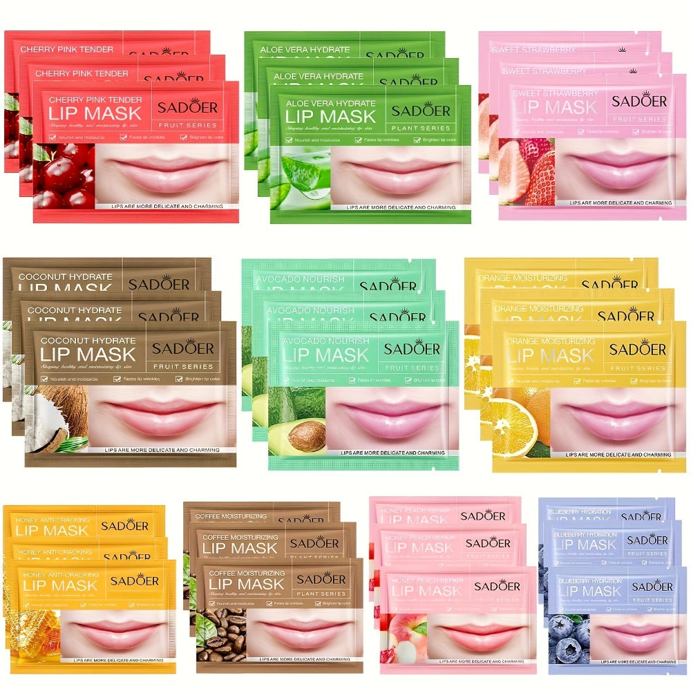 30 PCS Moisturizing Lip Mask.Crystal Lip Care Gel Pads Mask For Moisturizing, Let Your Lip Smoothing, Exquisite. Skin Moisture Essence