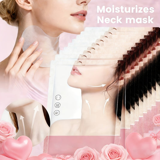 20/30pcs Neck Mask, Containing Niacinamide Acid, Collagen, Deep Moisturizing, Daily Neck Care Beauty Mask, Holiday Gift Set, Suitable for All Light Beige Skin, Valentine's Day Gift, Mask Skin Care, Mask