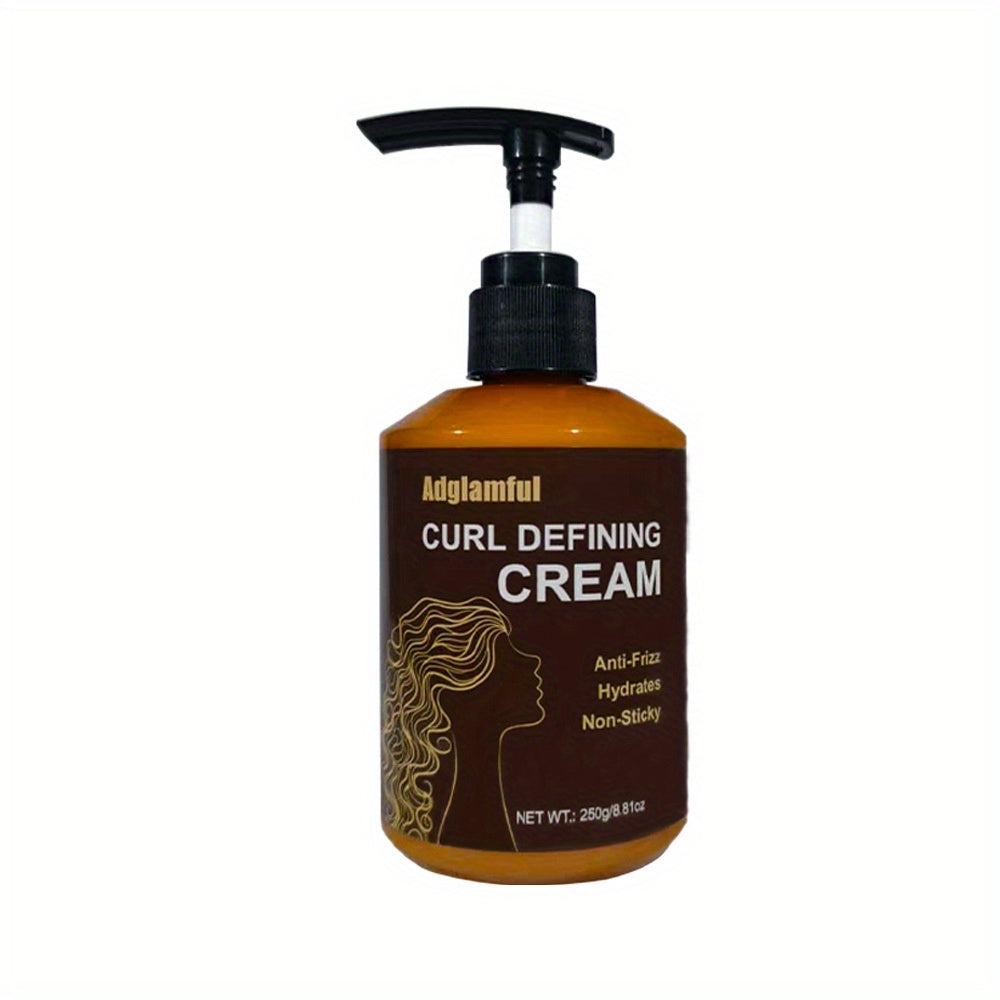 24-Hour Hold Curl Defining Cream - No-Rinse, 3-Minute Styling for Dry Hair, Lightweight & Non-Greasy, Frizz Control, Easy Comb-Through, Unisex Adult Use, Curly Hair Care, Sleek Bottle Design, Nourishing Ingredients, Quick Curls, No Rinse Styling