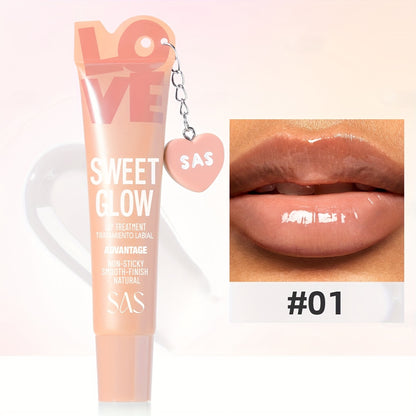 Lip Gloss Heart Pendant — 6 Shades Mirror Shine, Long-Lasting Fade-Resistant Non-Tacky Formula, Vibrant Colors for All Skin Tones, Women's Lip Makeup