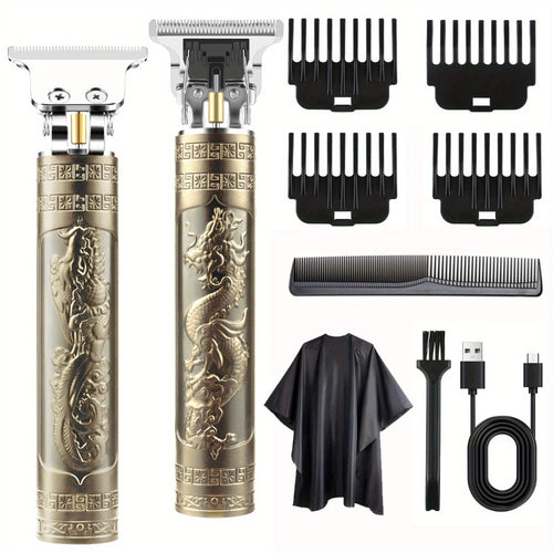 Cordless Hair Clipper & Beard Trimmer Kit for Men – USB Rechargeable Electric Haircut Set with 4 Guide Combs | Professional Home Barber Kit, Portable Grooming Tool | Father’s Day Gift for Men