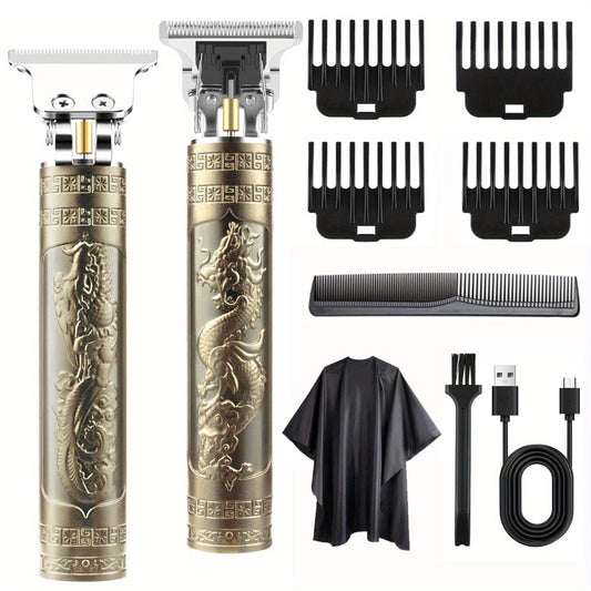 Cordless Hair Clipper & Beard Trimmer Kit for Men – USB Rechargeable Electric Haircut Set with 4 Guide Combs | Professional Home Barber Kit, Portable Grooming Tool | Father’s Day Gift for Men
